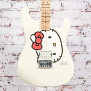 Squier by Fender x Hello Kitty - Stratocaster Electric Guitar - White - w/ Deluxe Hello Kitty Gigbag